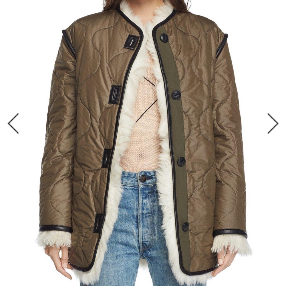 Rag & Bone Quilted Army Liner w/Mongolian fur